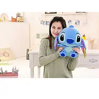 Мягкая игрушка Стич из мультика Лило и Стич 35 см, детская подушка-игрушка Стич синего цвета