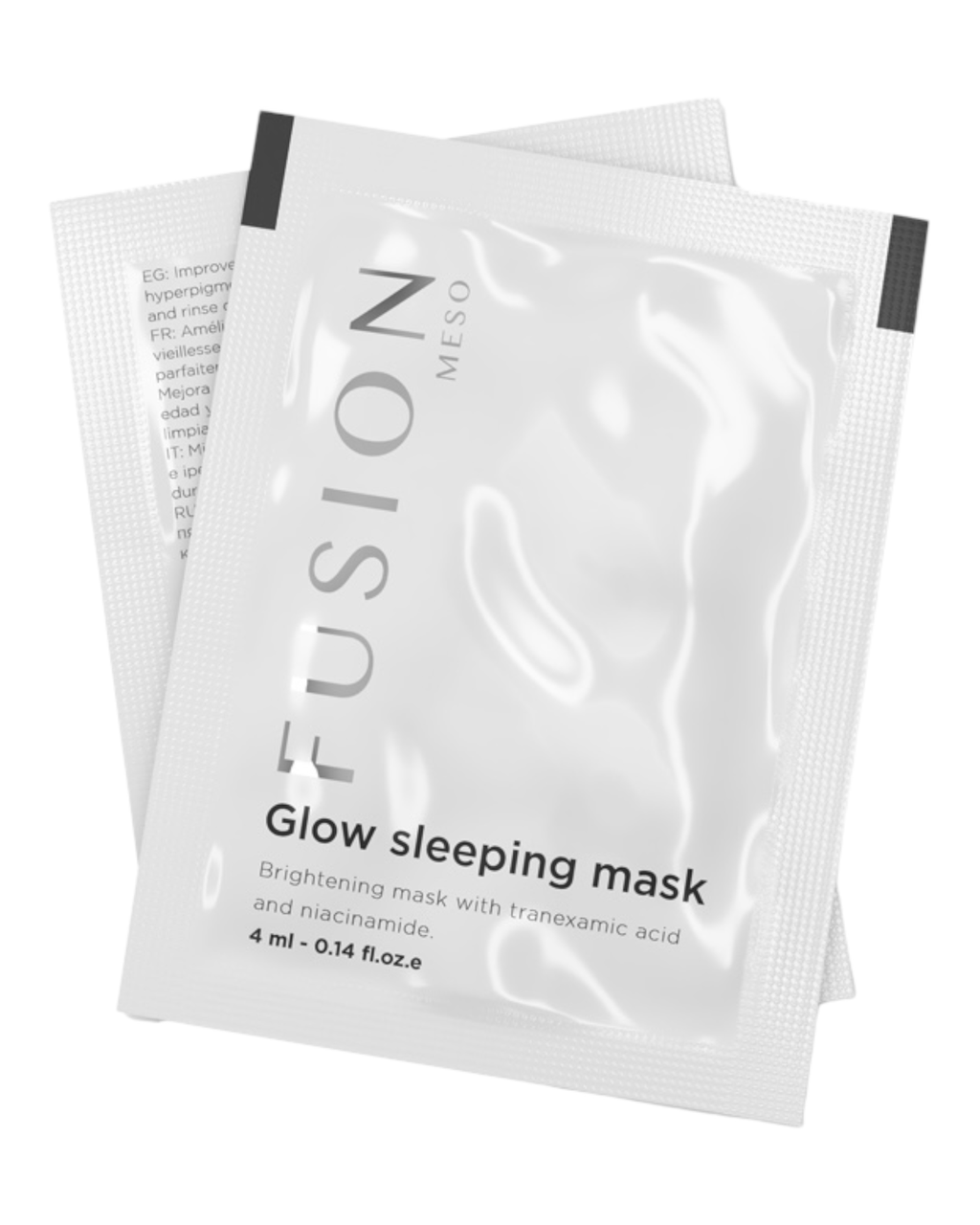 Набір тестерів нічної маски для освітлення шкіри Fusion Meso Glow Sleeping Mask 5 шт. х 4 мл, фото 1