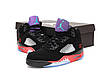 Чоловічі кросівки Nike Air Jordan 5 Black Red Чорні Взуття Найк Аір Джордан 5 шкіра рефлективні вставки демісезон, фото 5