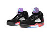 Чоловічі кросівки Nike Air Jordan 5 Black Red Чорні Взуття Найк Аір Джордан 5 шкіра рефлективні вставки демісезон, фото 3