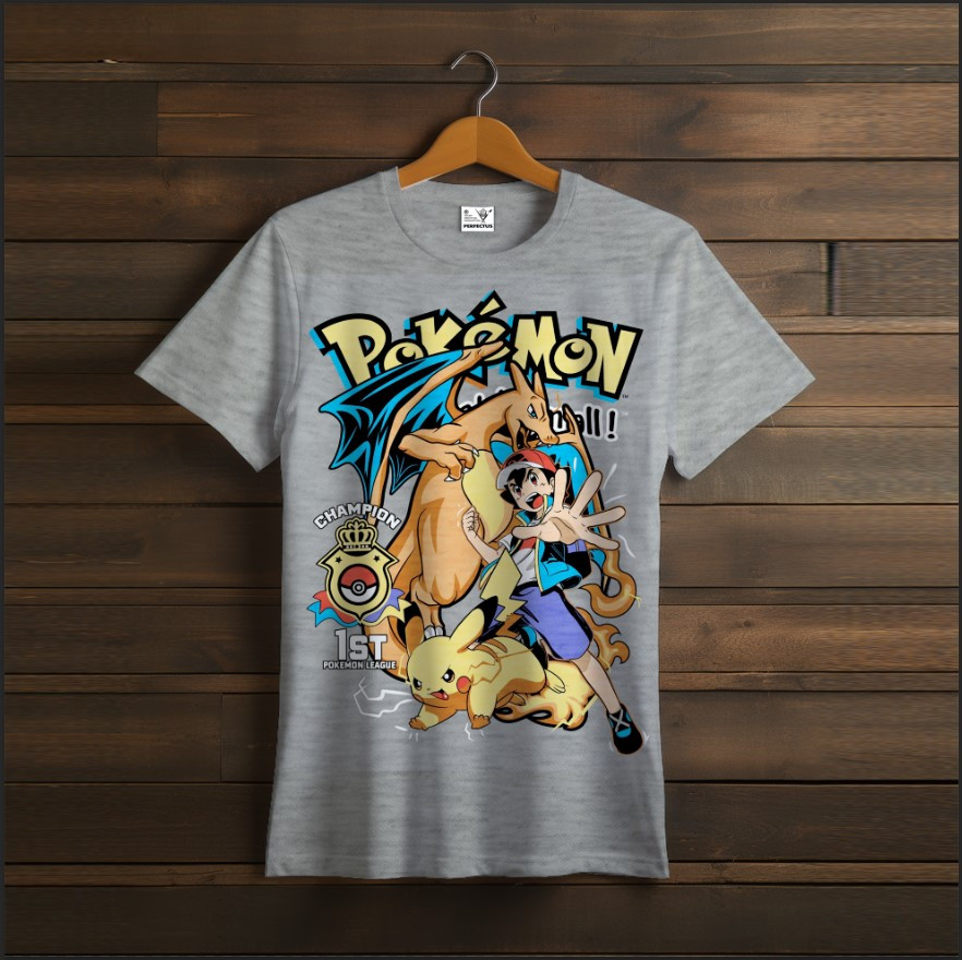 Футболка унісекс з принтом "Pokemon, Покемон, гра, аніме, персонажі, Еш Кетчум 6"