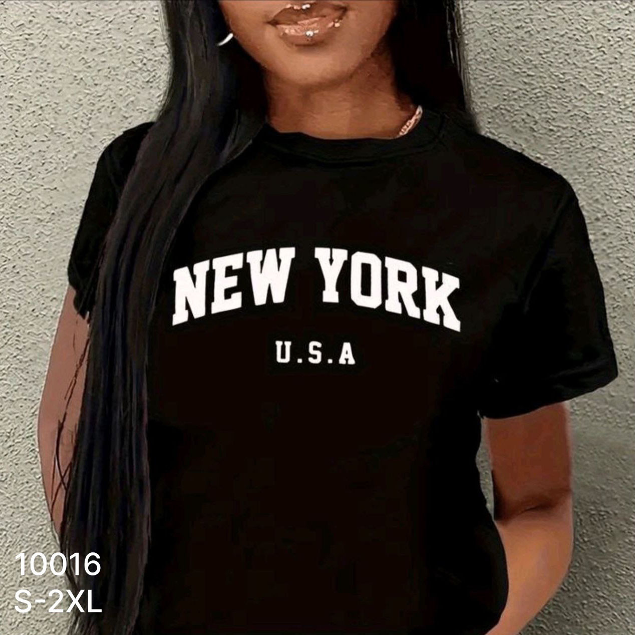 Чорна футболка жіноча "New York" Розмір: 42,44,46,48,50 (21290-1)