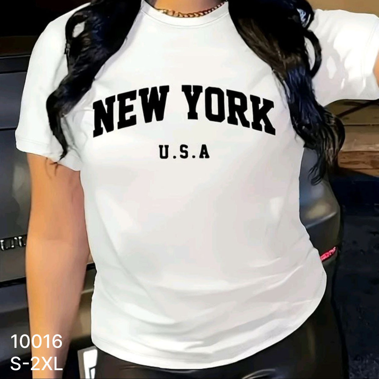Біла футболка жіноча "New York" Розмір: 42,44,46,48,50 (21290-2)