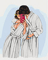 Картина за номерами Щасливі миті 40x50 см набір для творчості з акриловими фарбами та пензлями на полотні для початківців