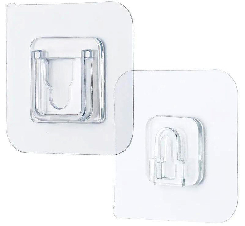 Прозрачный многоразовый самоклеящийся крючок, без сверления, водостойкий, комплект 1 шт