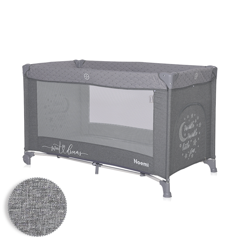 Дитячий манеж на колесах від народження до 3 років Noemi 1 Layer Cool Grey Star Lorelli Сірий, фото 1