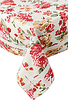 Скатертина бавовняна з кантом Квіти великі La Nuit 136х136 см