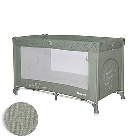 Дитячий манеж на колесах від народження до 3 років Noemi 1 Layer Iceberg Green Star Lorelli Зелений