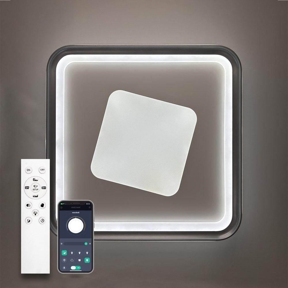 Керована світлодіодна LED люстра LAKE 120W S500 APP WHITE/GRAY Luminaria 3000-6500К,12000Lm, с пультом ДУ 220V IP20