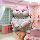 Іграшка Гігантський Тютюн Сквіш Кішка Giant Pink Cat (18 см) — таба лапка антистрес 750 грамів для дітей, фото 3