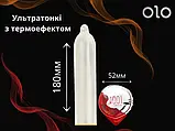 Презервативи OLO RedSilver ультратонкі з гіалуроновим змащенням і термо ефектом 10 шт, фото 4