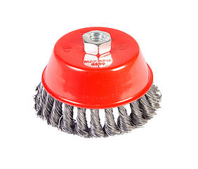 Щітка торцева з плетеного дроту D125 М14 MASTER TOOL 19-7012