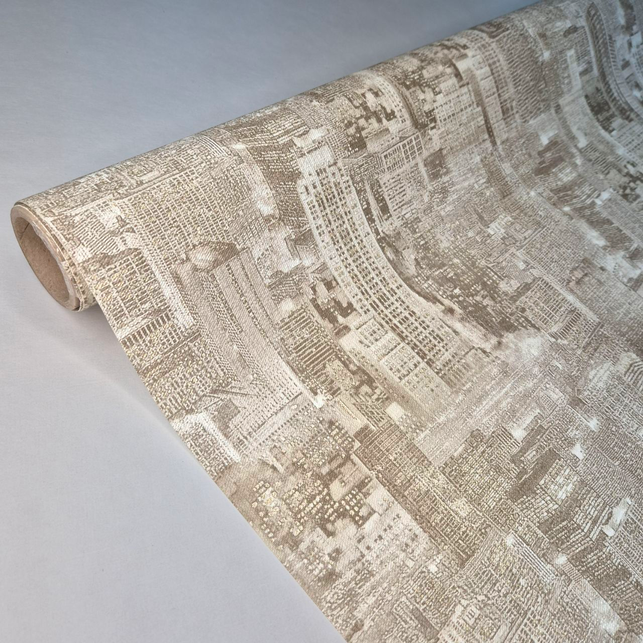 Шпалери вінілові на флізеліновій основі 10.05 × 1.06 м 338-02 бежеві  для вітальні, спальні, коридору, передпокою, фото 1