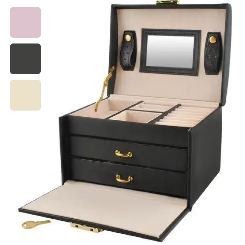 Скринька ювелірна Beautylushh 6400 органайзер для ювелірних виробів B_2482 Чорний, фото 1