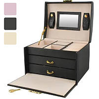 Скринька ювелірна Beautylushh 6400 органайзер для ювелірних виробів B_2482 Чорний