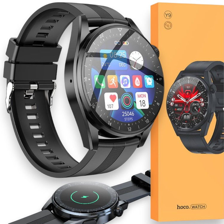 Смарт-годинник Hoco Y9 Sports watch (Call Version) для Android, iPhone розумний годинник з підтримкою дзвінків, чорний
