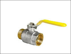 Кран кульовий, латунь Ду 32 (1 1/4) газ різьба внутр./зовн. ручка ричаг Formec