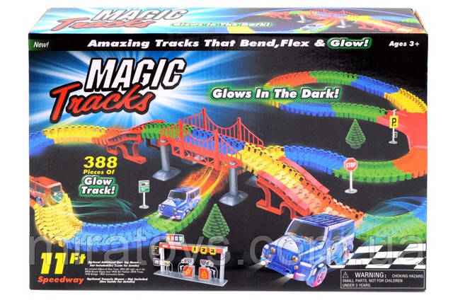 Светящийся гибкий гоночный трек Magic Track, 388 деталей