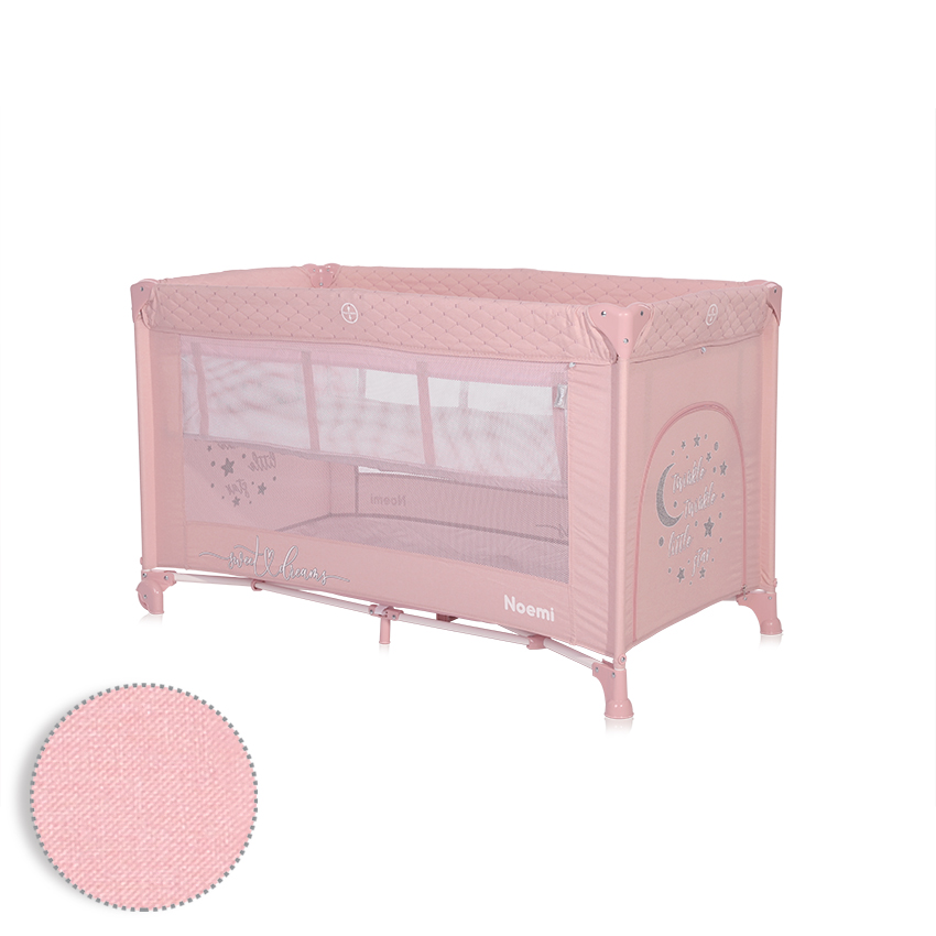 Дворівневий манеж для дітей від народження Noemi 2 Layers Mellow Rose Star Lorelli Рожевий, фото 1