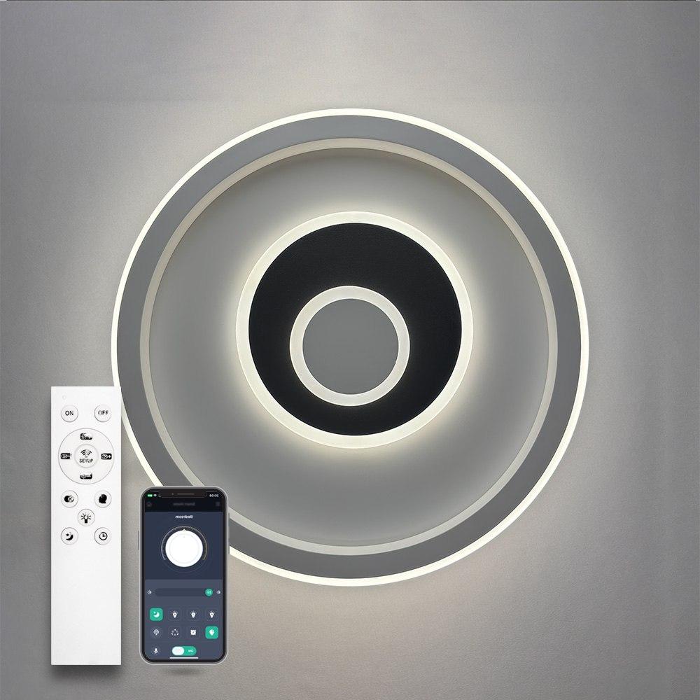 Керована світлодіодна LED люстра BRAVE 80W R400 APP WHITE/BLACK Luminaria 3000-6500К,8000Lm, с пультом ДУ 220V IP20