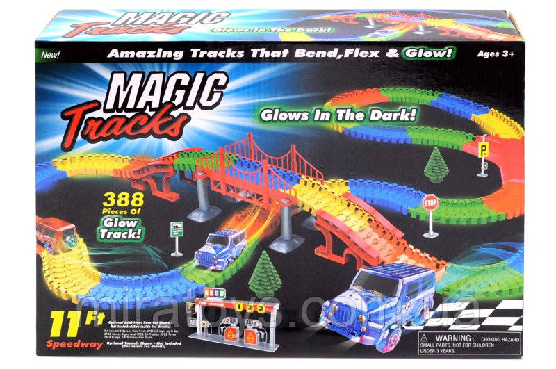 Гнучкий гоночний трек, що світиться Magic Track, 388 деталей, фото 1