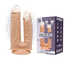Подвійний силіконовий реалістичний вібратор SilexD Double Gusto Flesh Motor 19,5 см