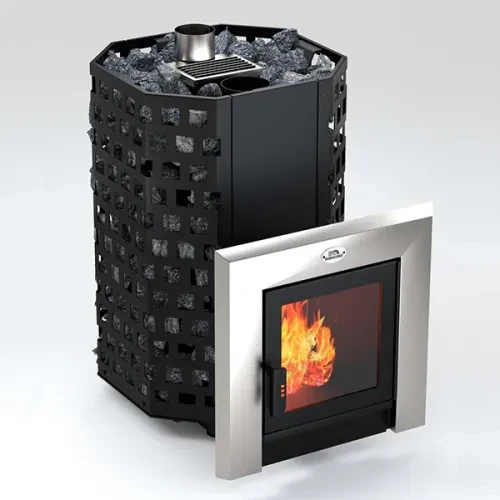 Піч-кам'янка для сауни Новаслав Гейзер ПКС-02 зі склом С3 (до 22 м. куб), фото 1