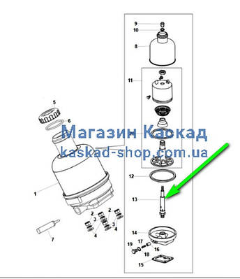 Вісь 312042990 ротора відцентрового оливного фільтра двигуна TATRA-815., фото 3