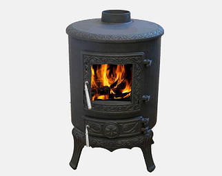 Чавунна піч на дровах для опалення будинку, камінофен Nordflam Palestro Patyna