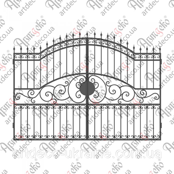 Ковані розсувні ворота  2130х2780 (КВ-11) КОМПЛЕКТ ЕЛЕМЕНТІВ, фото 1