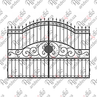 Ковані розсувні ворота 2130х2780 (КВ-11) КОМПЛЕКТ ЕЛЕМЕНТІВ