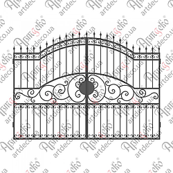 Ковані розсувні ворота  2130х2780 (КВ-11) КОМПЛЕКТ ЕЛЕМЕНТІВ