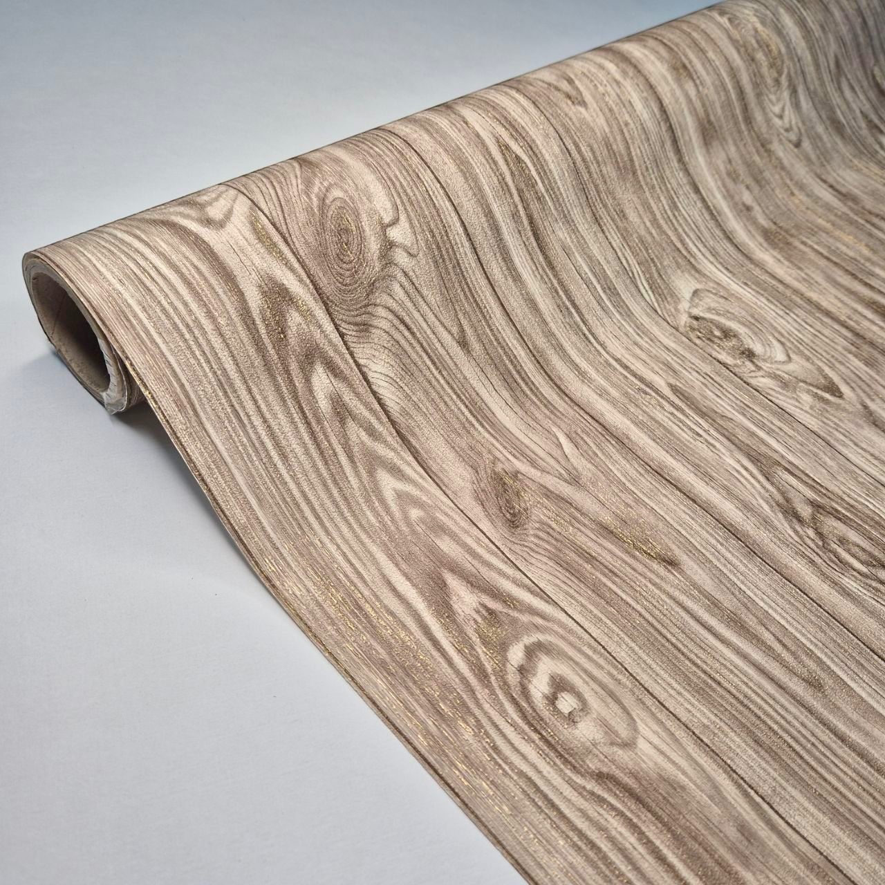 Шпалери вінілові на флізеліновій основі 10.05 × 1.06 м 319-12, коричневі під дерево для вітальні, спальні, коридору, кухні, фото 1