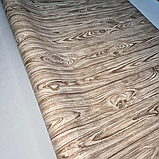 Шпалери вінілові на флізеліновій основі 10.05 × 1.06 м 319-12, коричневі під дерево для вітальні, спальні, коридору, кухні, фото 3