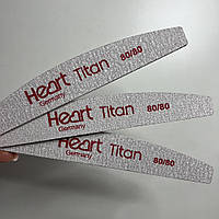 Пилка для нігтів Heart Half Titan 80/80, півколо тонка
