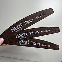 Пилка для нігтів Heart Half Titan 100/180, півколо тонка
