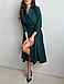 Класичне стримане вечірнє плаття на запах, темно-зелене, фото 5