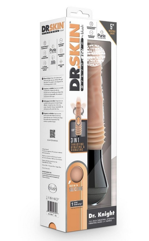 Реалістичний вібратор з ротацією та фрикціями Blush Dr Skin Dr Knight