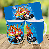 Набір дитячий Хот Вілс «Hot Wheels» рюкзак 36х27см сумка-бананка, кружка з принтом для хлопчика (01615), фото 9