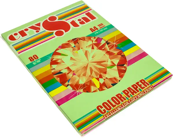 Папір А4/80 100арк паст Green 190 (зелений) CRYSTAL COLOR PAPER