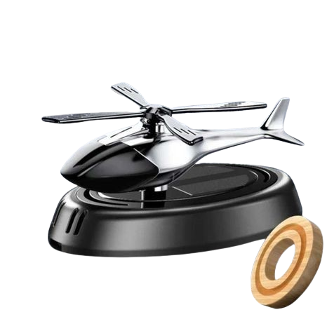 Ароматизатор освіжувач у машину Вертоліт (сріблястий) працює сонячної енергії БЕЗ Освіжувач, фото 1