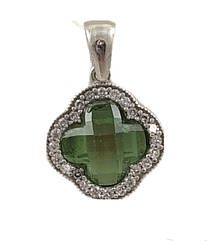 Підвіска срібна з султанітом "Клевер" ПКЛВЦ/М-слт