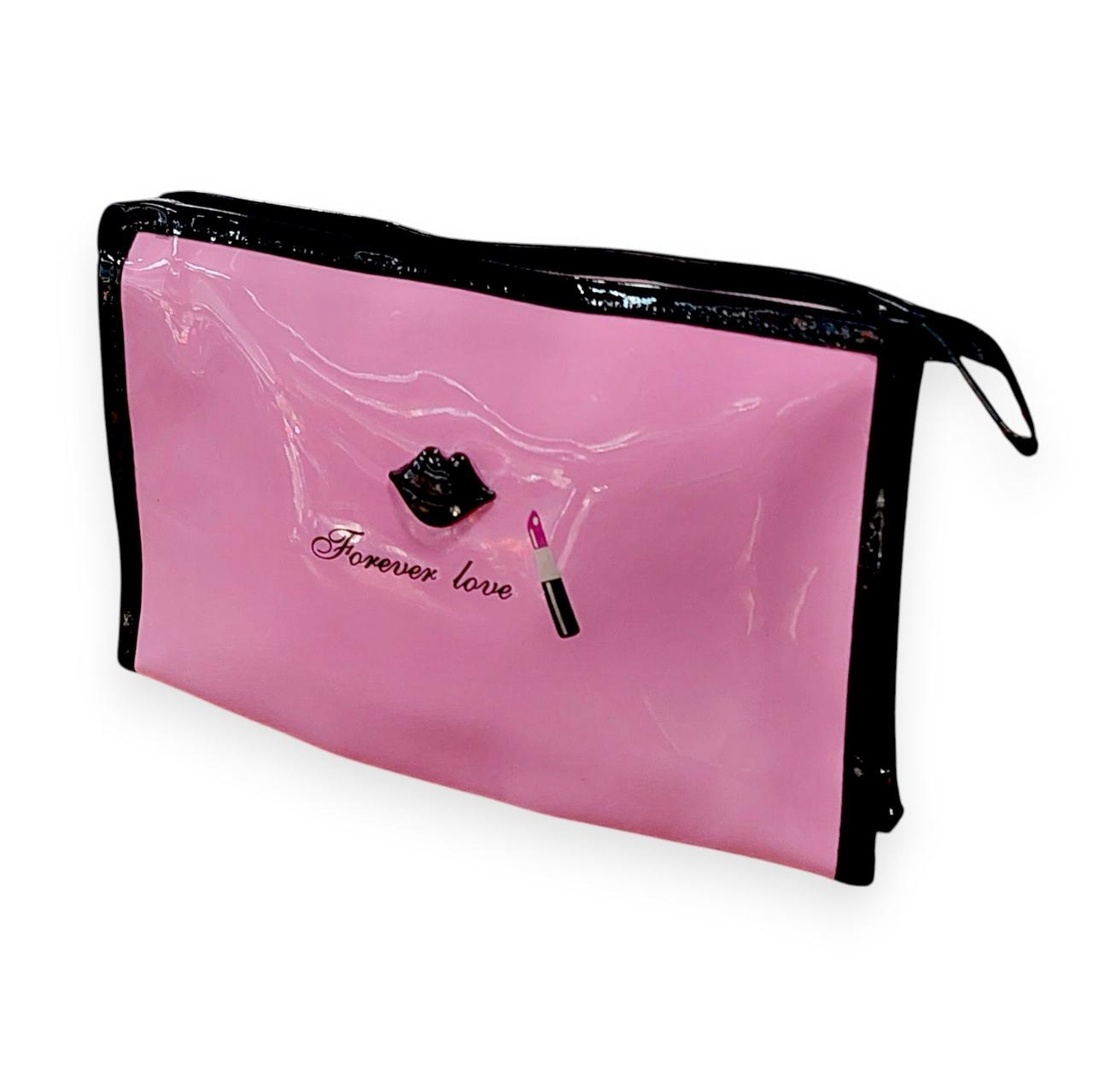 Косметичка - гаманець LIPS #3 Forever Love лакована рожева 23х14х6.5 см