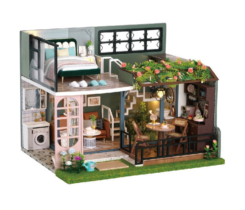 Румбокс Будиночок напівсад Half of The Garden Dollhouse Kit DIY Інтер'єрний конструктор L-035 + купол