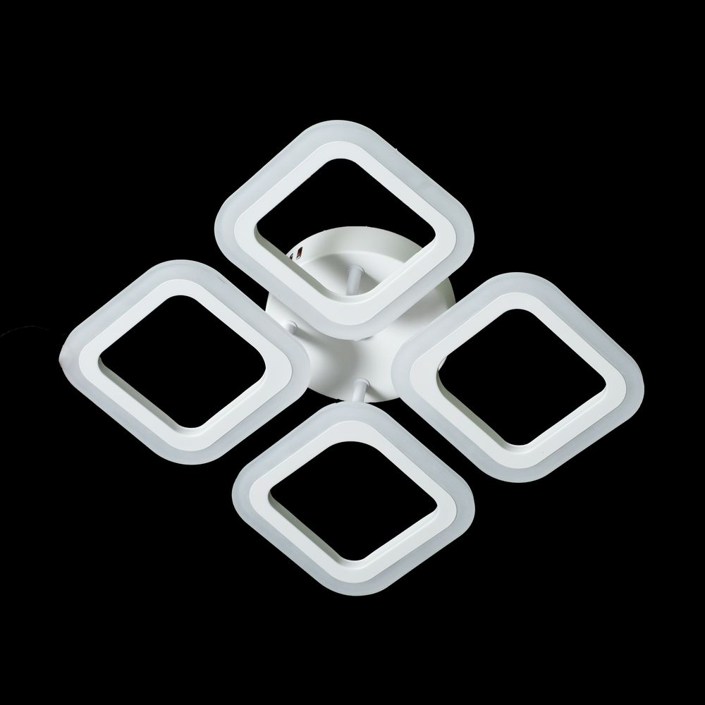 Люстра світлодіодна "Чотири квадрата" з пультом керування, 56 Вт, білий