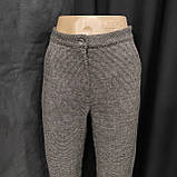 Штани жіночі теплі завужені твід 42 коричневі, фото 2