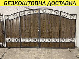 Ворота з профнастилом та каліткою Код: А-0109(1)