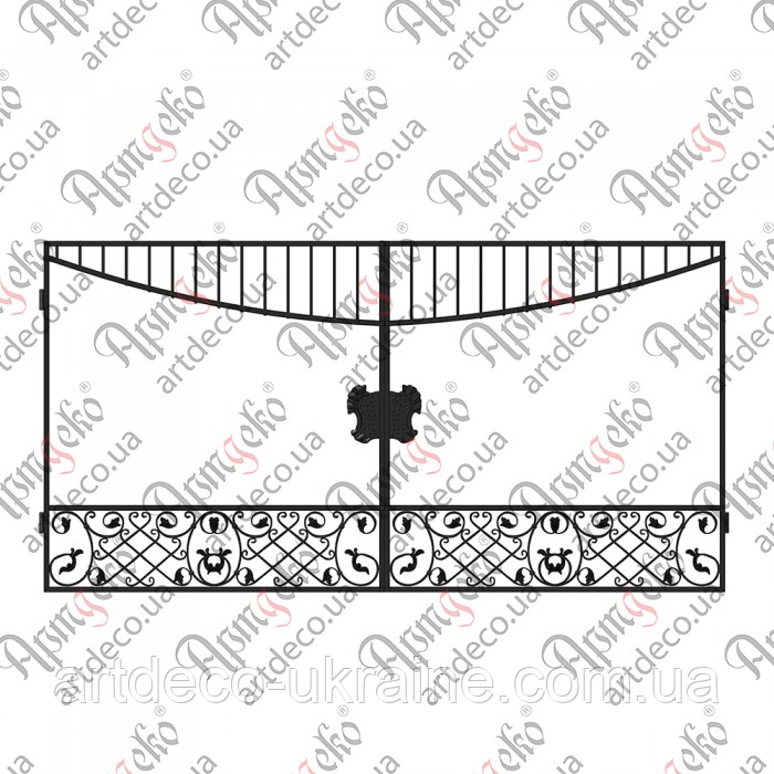 Ворота ковані 1700х3300 (КВ-12) КОМПЛЕКТ ЕЛЕМЕНТІВ, фото 1