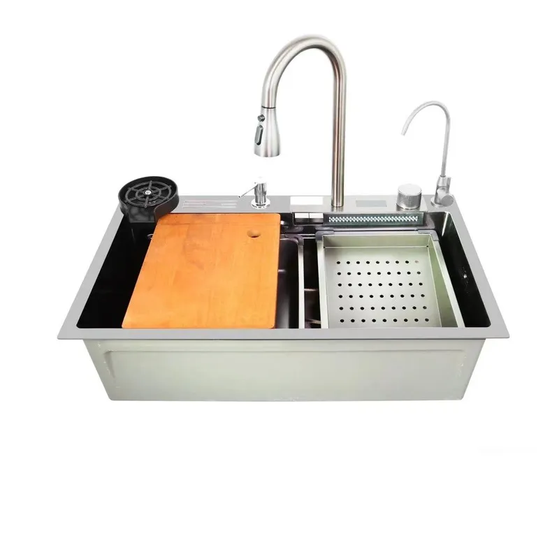 Мийка багатофункціональна Zerix ZH7546-SET-07.SUS304 DECOR з вбудованим змішувачем (ZX5684), фото 1