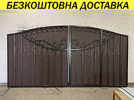 Ворота з профнастилом та каліткою Код: А-01171(1)